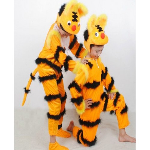 Chinese folk dance costumes for boys tiger dragon drama animal cosplay stage performance clothes for kids children